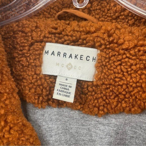 Marrakech Anthropologie Women size Small brown fuzzy Teddy Moto zip jacket - Picture 9 of 15